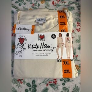 Keith Haring Women’s 2-Piece Fleece Lounge Pajama Set XXL NWT